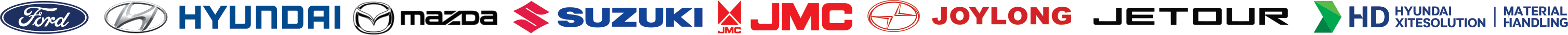Ford, Hyundai, Mazda, Suzuki, JMC, Joylong, Jetour and HD Hyundai material handling