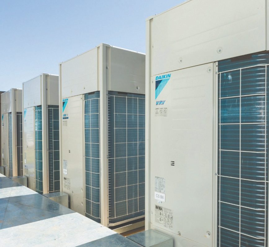 Daikin VRV outdoor units installed on site